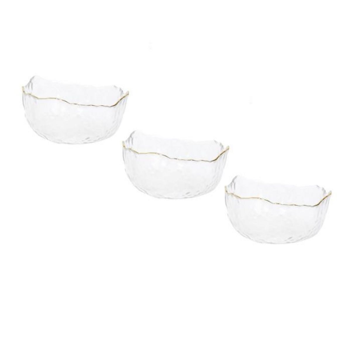 Paris Prix Lot de 3 Coupelles en Verre  Lua  16cm Transparent