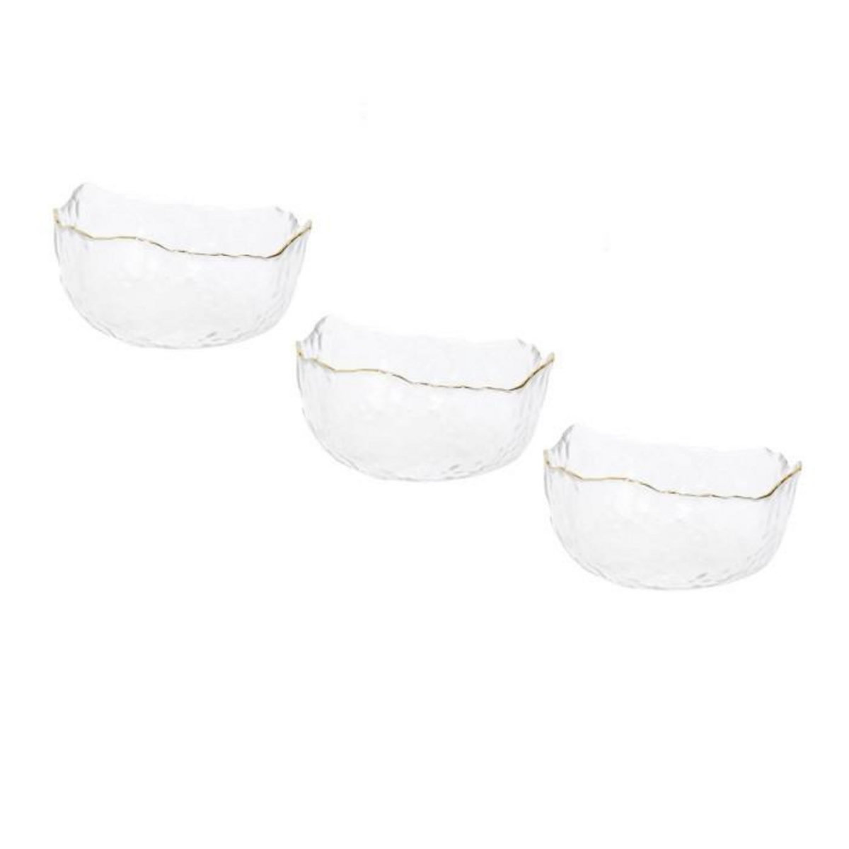 Paris Prix Lot de 3 Coupelles en Verre  Lua  16cm Transparent