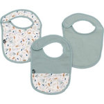 DOMIVA Lot x3 bavoirs - DOMIVA - 0-6 mois - Gaze de coton - Celadon