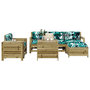 Voir la diapositive 1 : VIDAXL Salon de jardin 7 pcs bois de pin impregne
