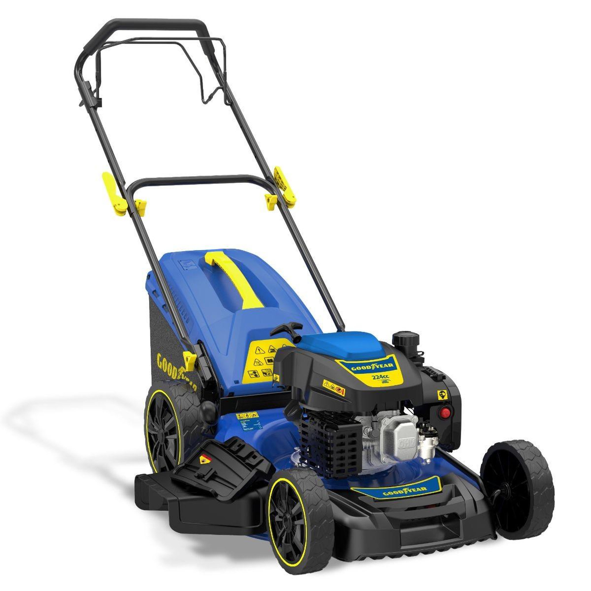 Voir la diapositive 1 : GOODYEAR Tondeuse thermique autotractée 224cm3 7,5cv moteur 4t ohv largeur de coupe 56cm surfaces 2000m2 goodyear gy56lm