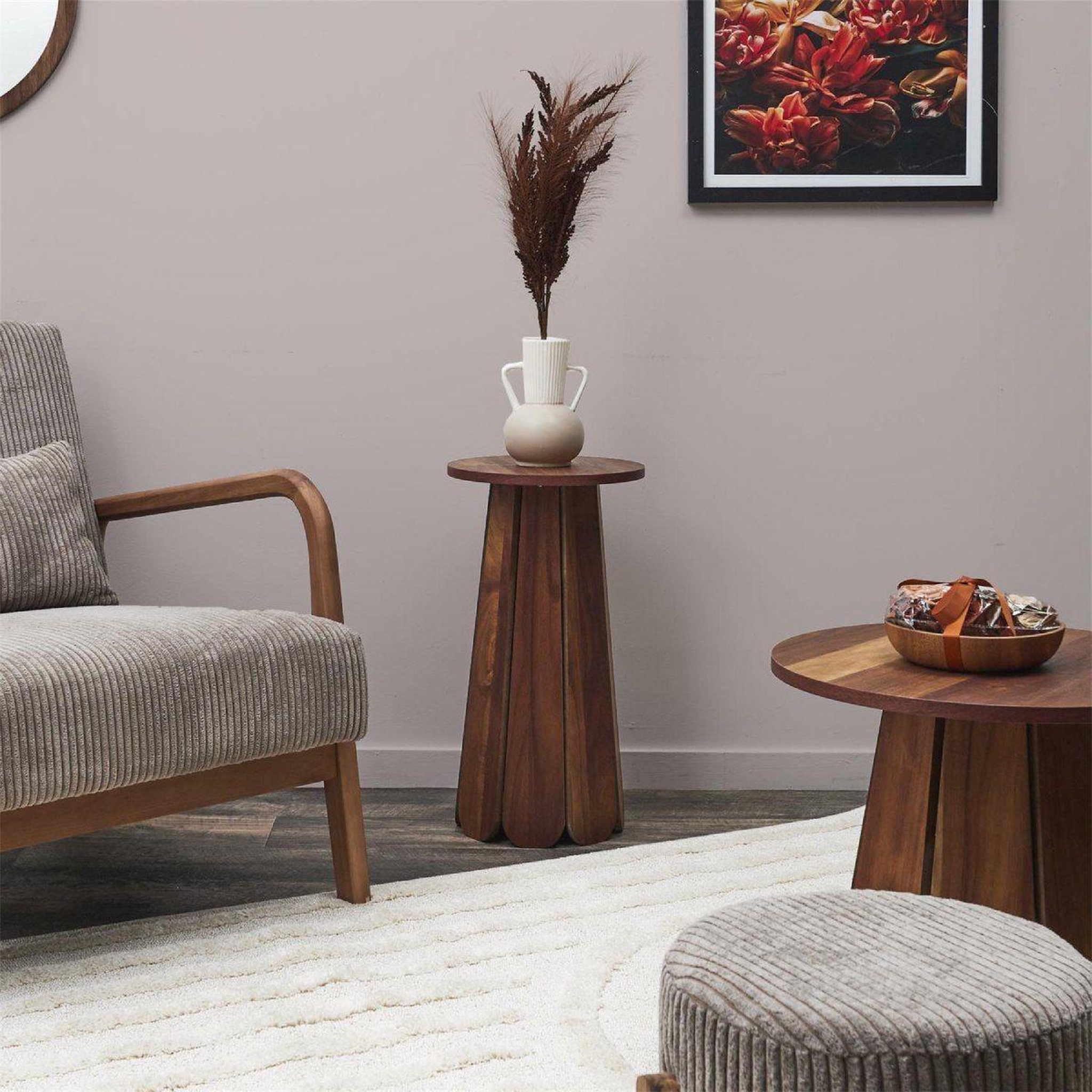 Voir la diapositive 4 : The Home Deco Factory Table d'Appoint Design  Will  55cm Marron