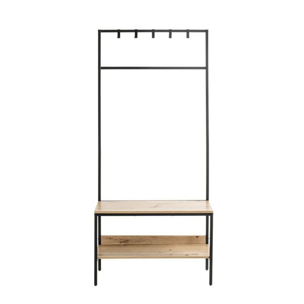 Paris Prix Meuble d'Entrée Vestiaire  Miranda  180cm Chêne & Noir