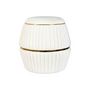 Voir la diapositive 2 : Paris Prix Pouf Rond Design  Doric  53cm Ivoire & Or