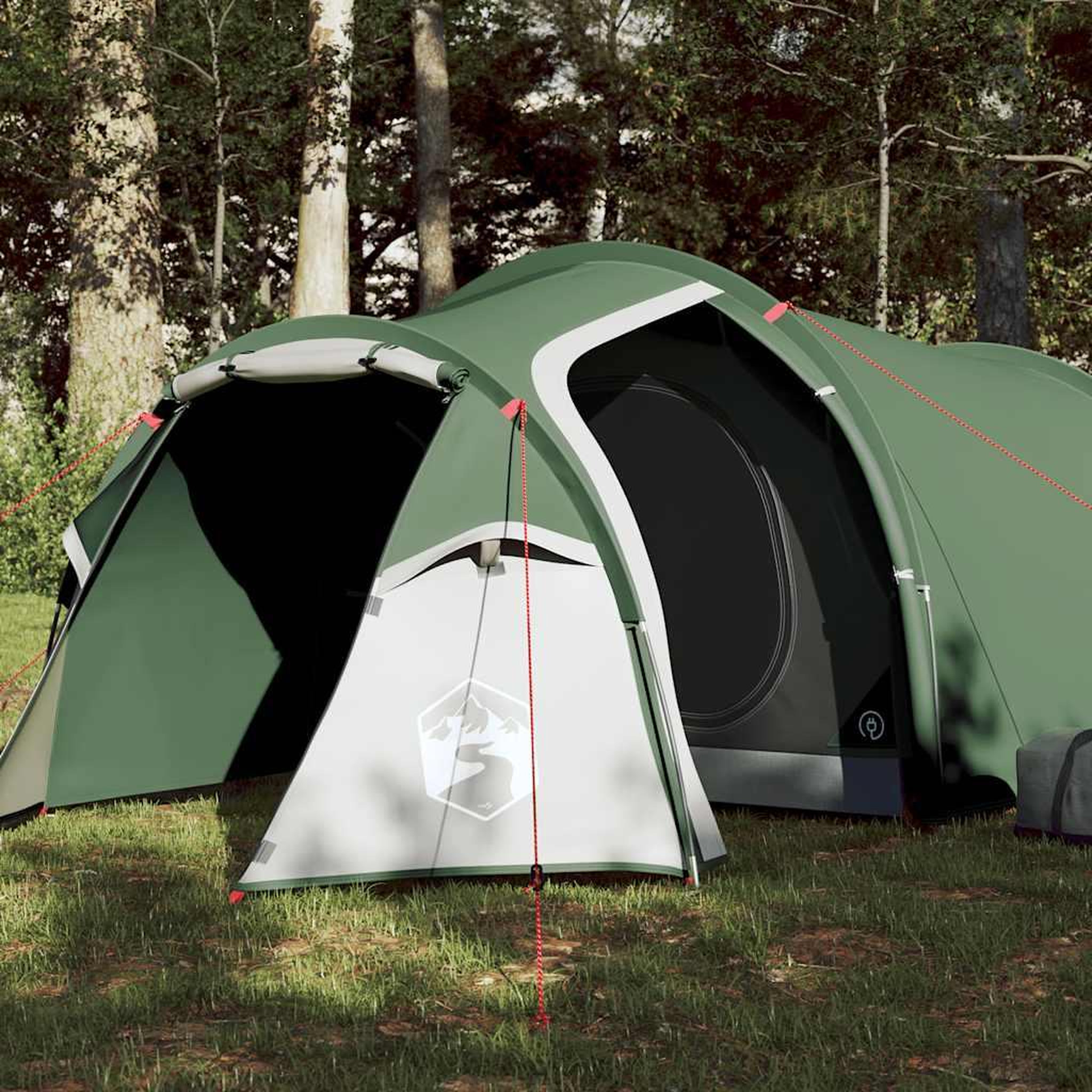VIDAXL Tente de camping tunnel 2 personnes vert impermeable