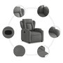 Voir la diapositive 5 : VIDAXL Fauteuil inclinable Gris fonce Tissu