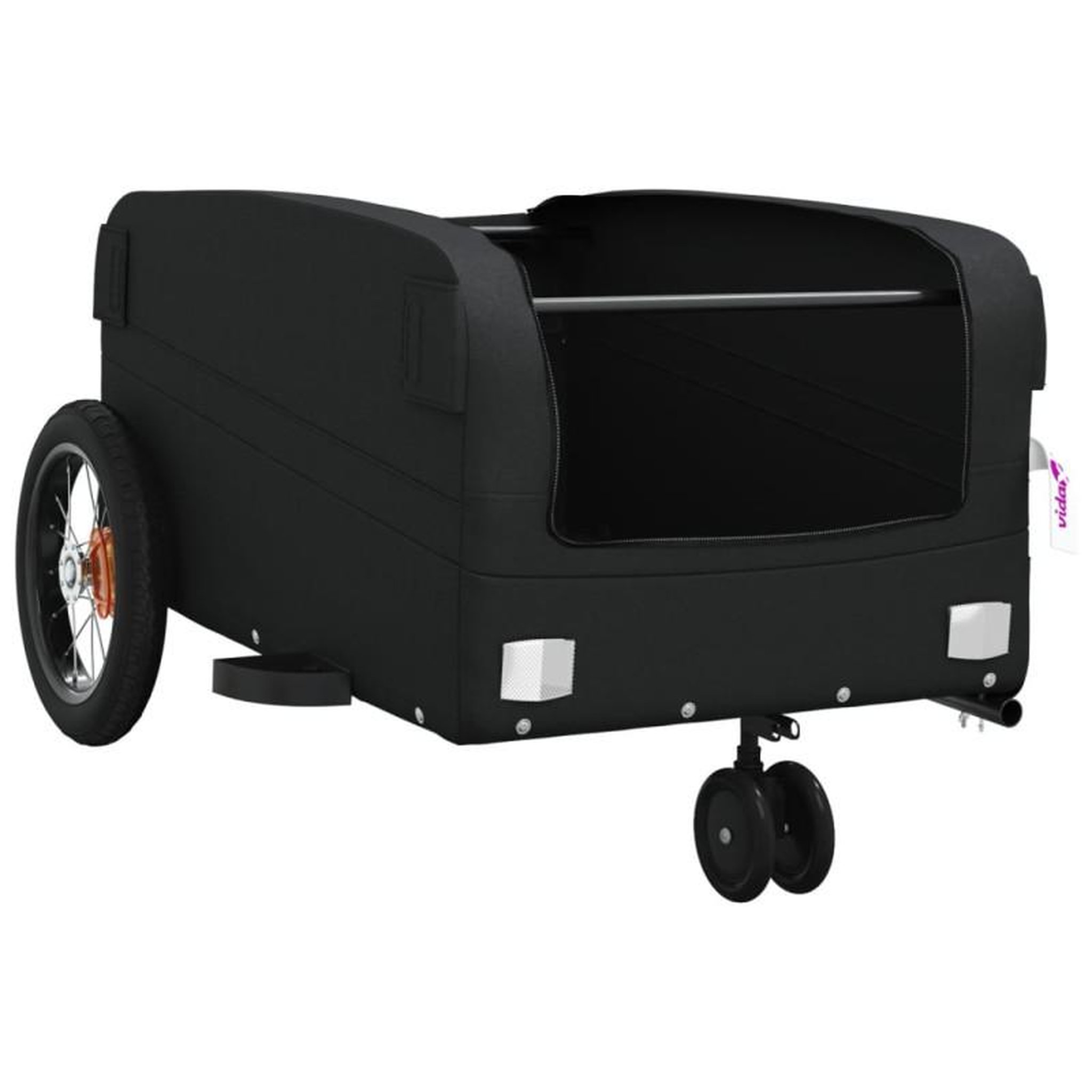 Voir la diapositive 5 : VIDAXL Remorque de vélo noir 30 kg fer