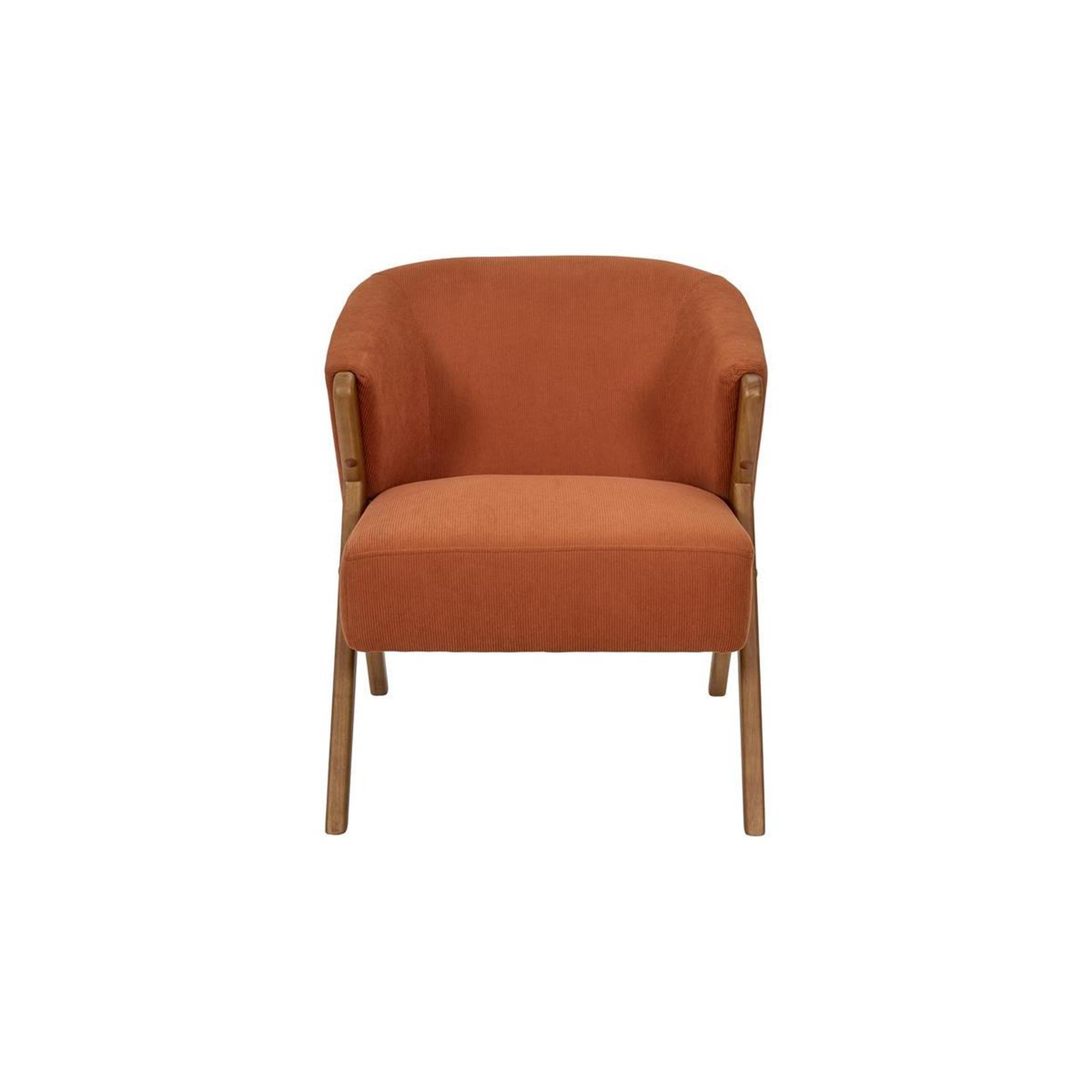 Voir la diapositive 2 : The Home Deco Factory Fauteuil design côtelé  jules  72cm terracotta