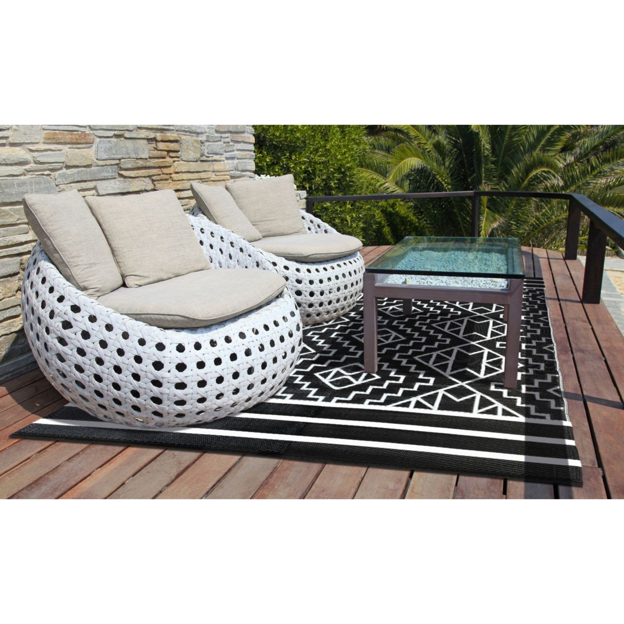 Inkazen Tapis extérieur - 120x180cm - Noir - INCA