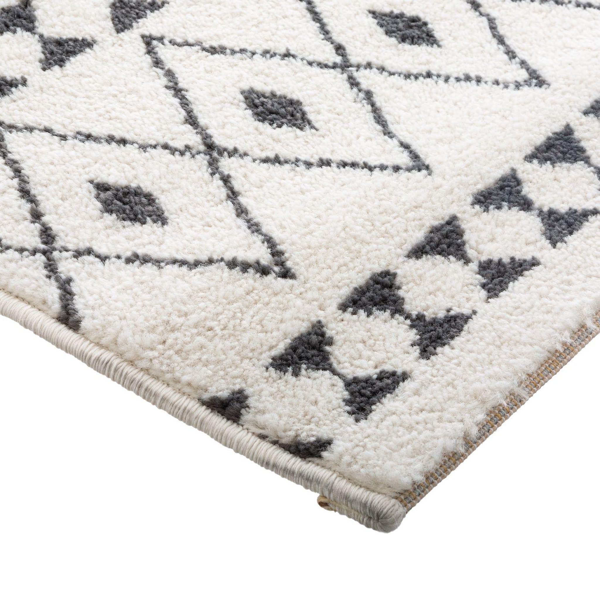 Voir la diapositive 3 : ATMOSPHERA Tapis etnique à motifs géométriques - noir et blanc - 120 x 170 cm