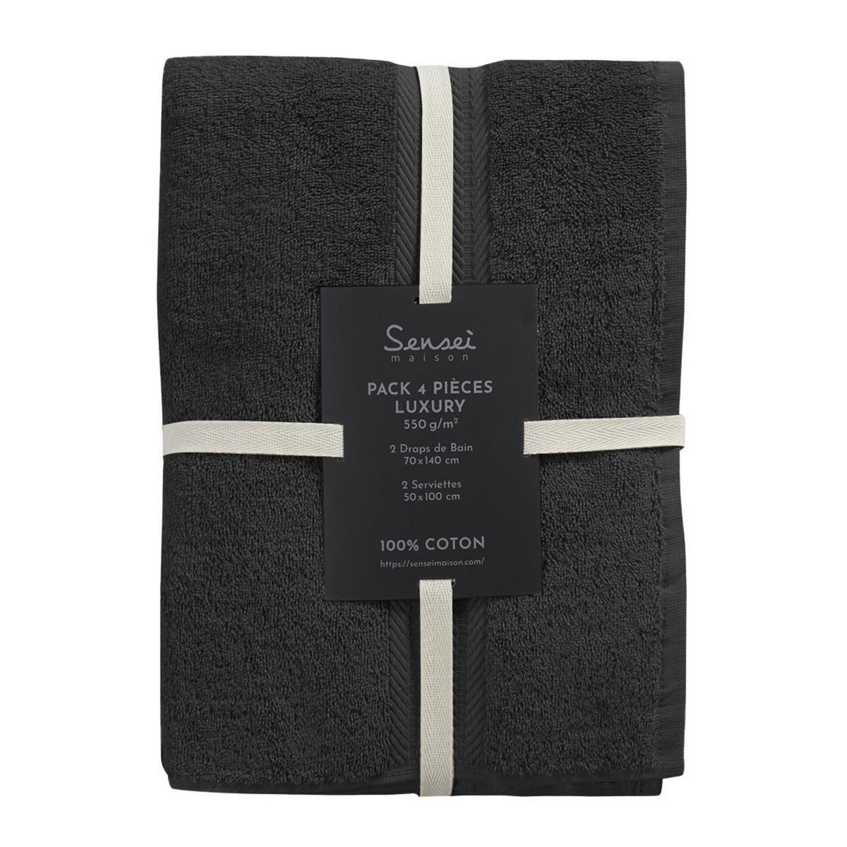 Sensei Maison Ensemble de bain 4 pièces (2 draps de bain + 2 serviettes de toilette) LUXURY