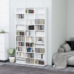 VIDAXL Armoire a CD Blanc 102x16x177,5 cm Bois d'ingenierie