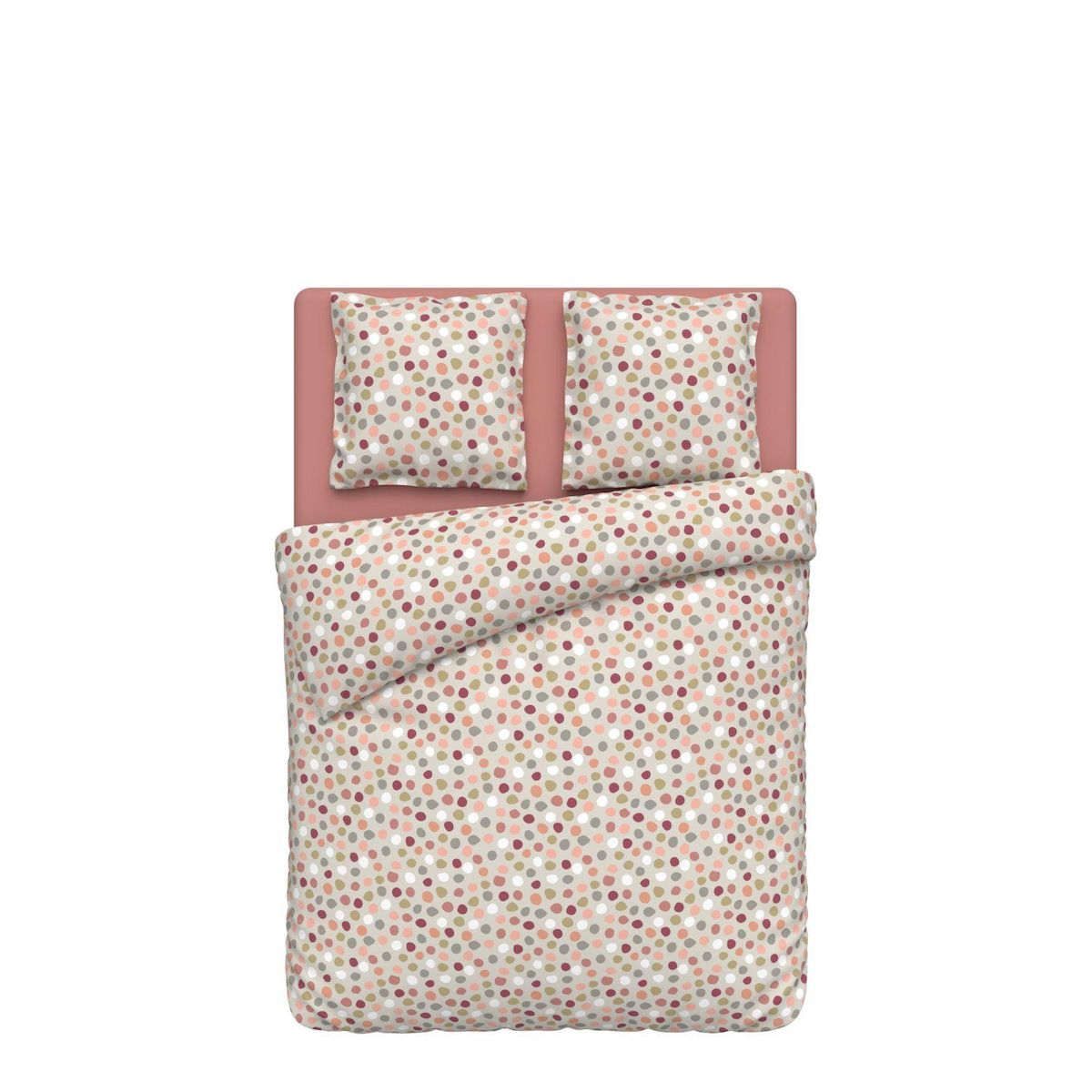 ACTUEL Parure housse de couette en coton 57 fils motifs pois  DOTS 