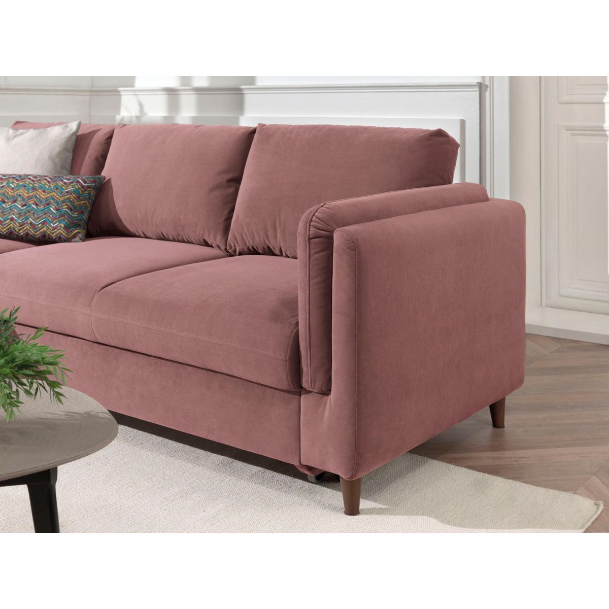 LISA DESIGN Brooke - canapé d'angle gauche - convertible avec coffre - 4 places - en velours