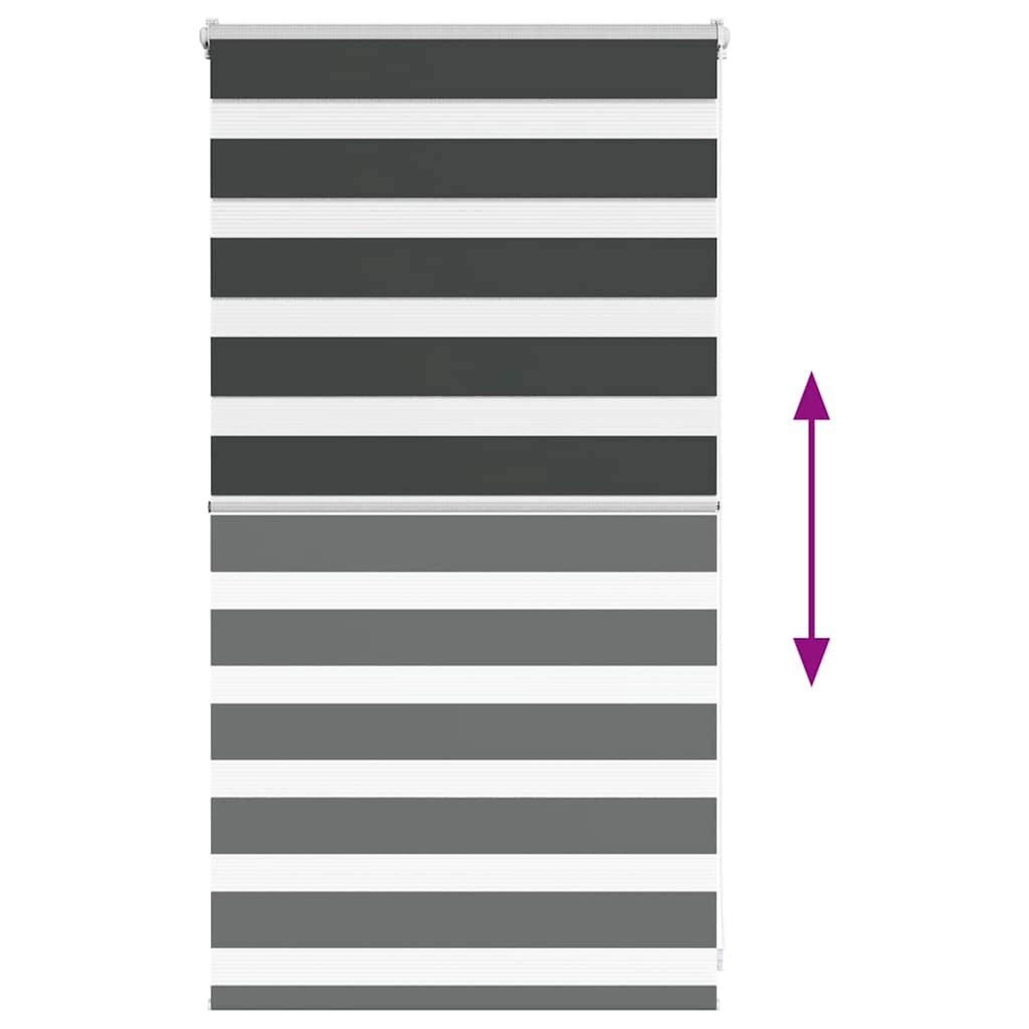Voir la diapositive 5 : VIDAXL Store zebre noir 80x100 cm largeur du tissu 75,9 cm polyester