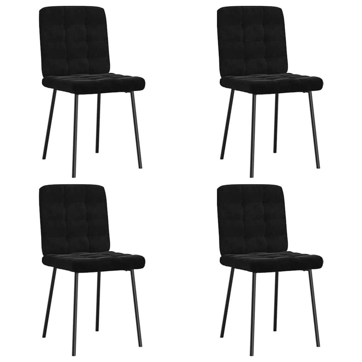 VIDAXL Chaises a manger lot de 4 Noir Velours