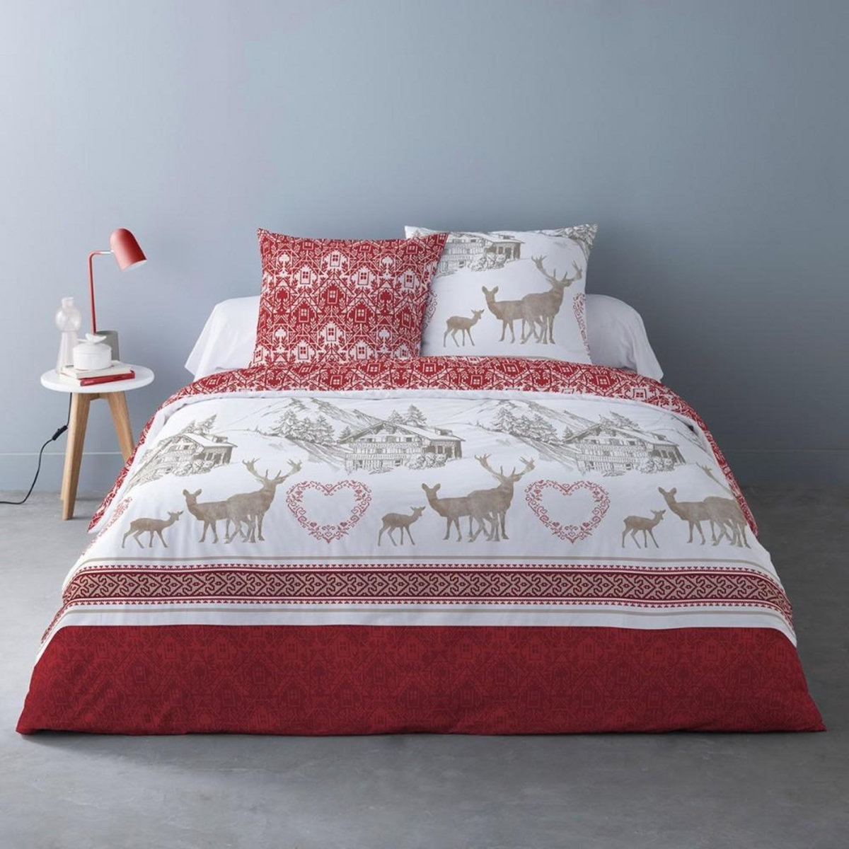 Dourev Housse de couette 240x220 Olaf + 2 taies coton flanelle