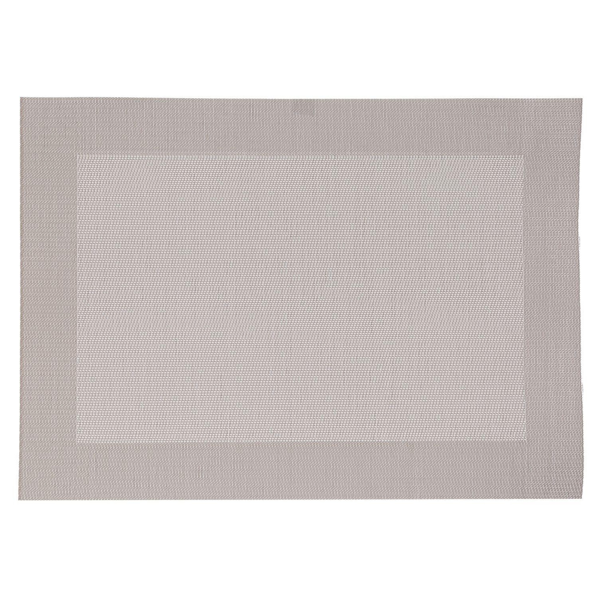 SECRET DE GOURMET Lot 6x Set de table Rect - 50 x 35 cm. Coloris disponibles : Gris, Beige