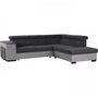 Voir la diapositive 2 : MARKET24 Canapé d'angle droit convertible + coffre 5 places - Tissu gris - L 271 x P 220 x H 77 cm - ARMSTRONG - Fabriqué en Ukraine