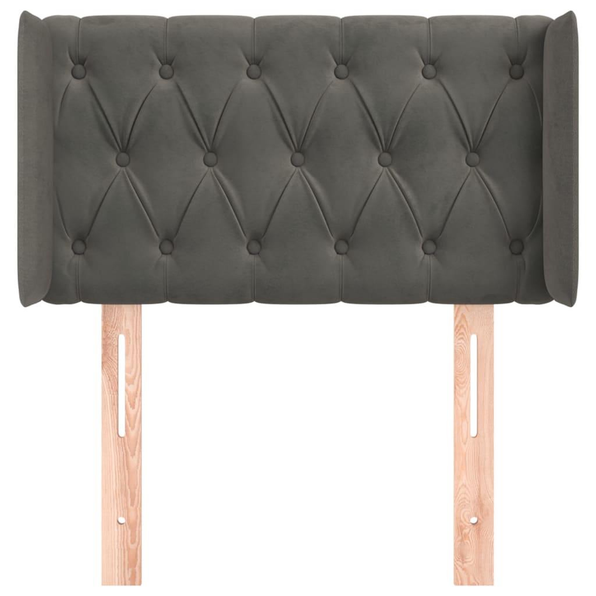Voir la diapositive 3 : VIDAXL Tete de lit avec oreilles Gris fonce 83x16x78/88 cm Velours
