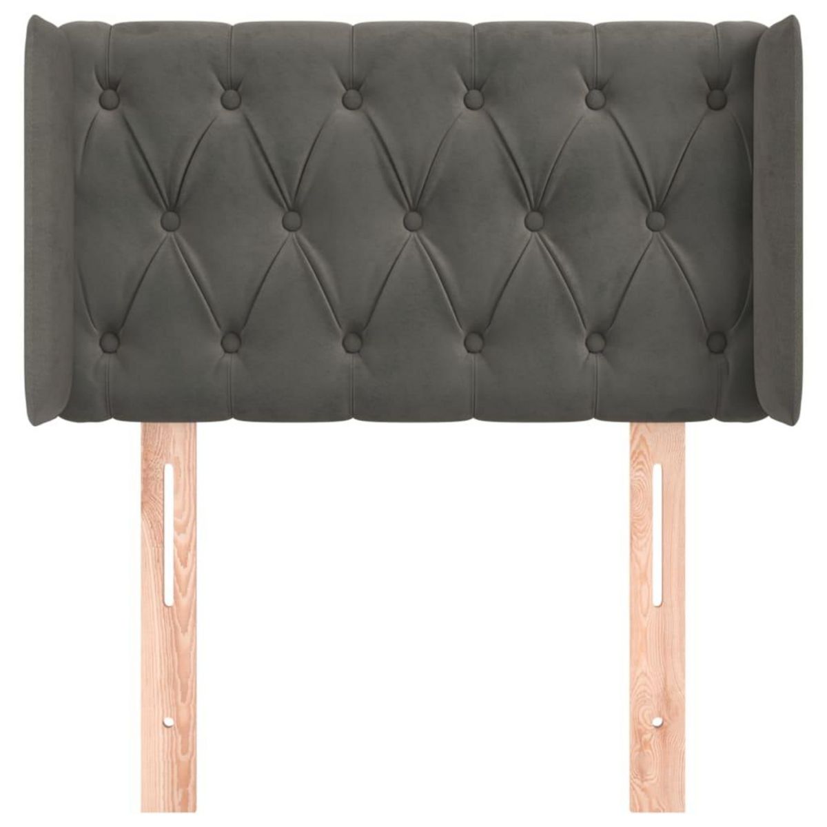 VIDAXL Tete de lit avec oreilles Gris fonce 83x16x78/88 cm Velours