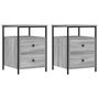 Voir la diapositive 2 : VIDAXL Tables de chevet 2 pcs sonoma gris 44x45x60cm bois d'ingenierie
