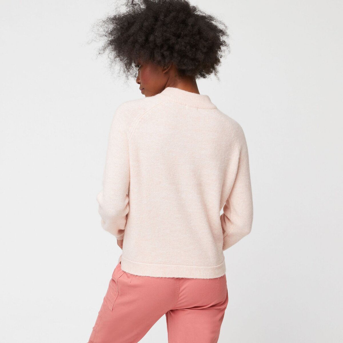 INEXTENSO Pull noué col montant rose femme