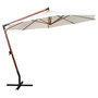Voir la diapositive 2 : VIDAXL Parasol suspendu avec poteau en bois 350 cm blanc