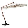 Voir la diapositive 2 : VIDAXL Parasol suspendu avec poteau en bois 350 cm blanc