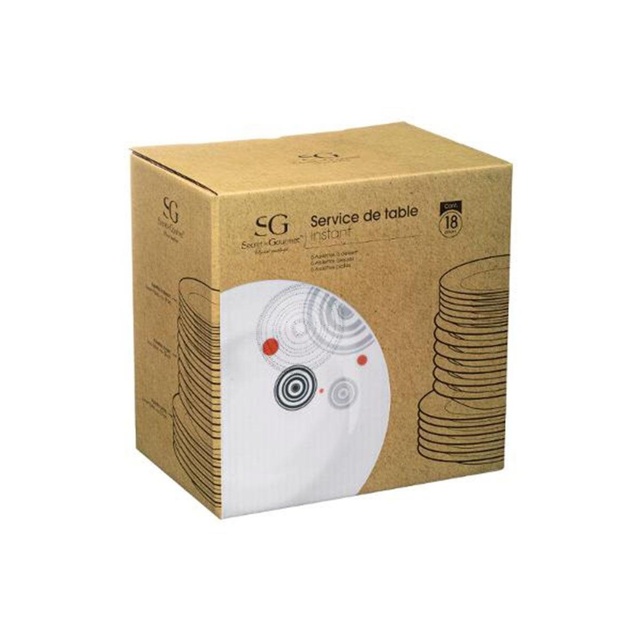 Voir la diapositive 4 : SECRET DE GOURMET Service de table 18 pièces  instant  27cm blanc