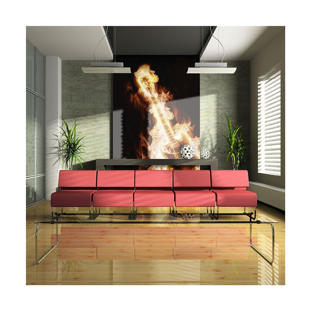 Paris Prix Papier Peint  Guitare en Flammes