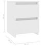 Voir la diapositive 6 : VIDAXL Tables de chevet 2 pcs Blanc 30x30x40 cm Bois d'ingenierie