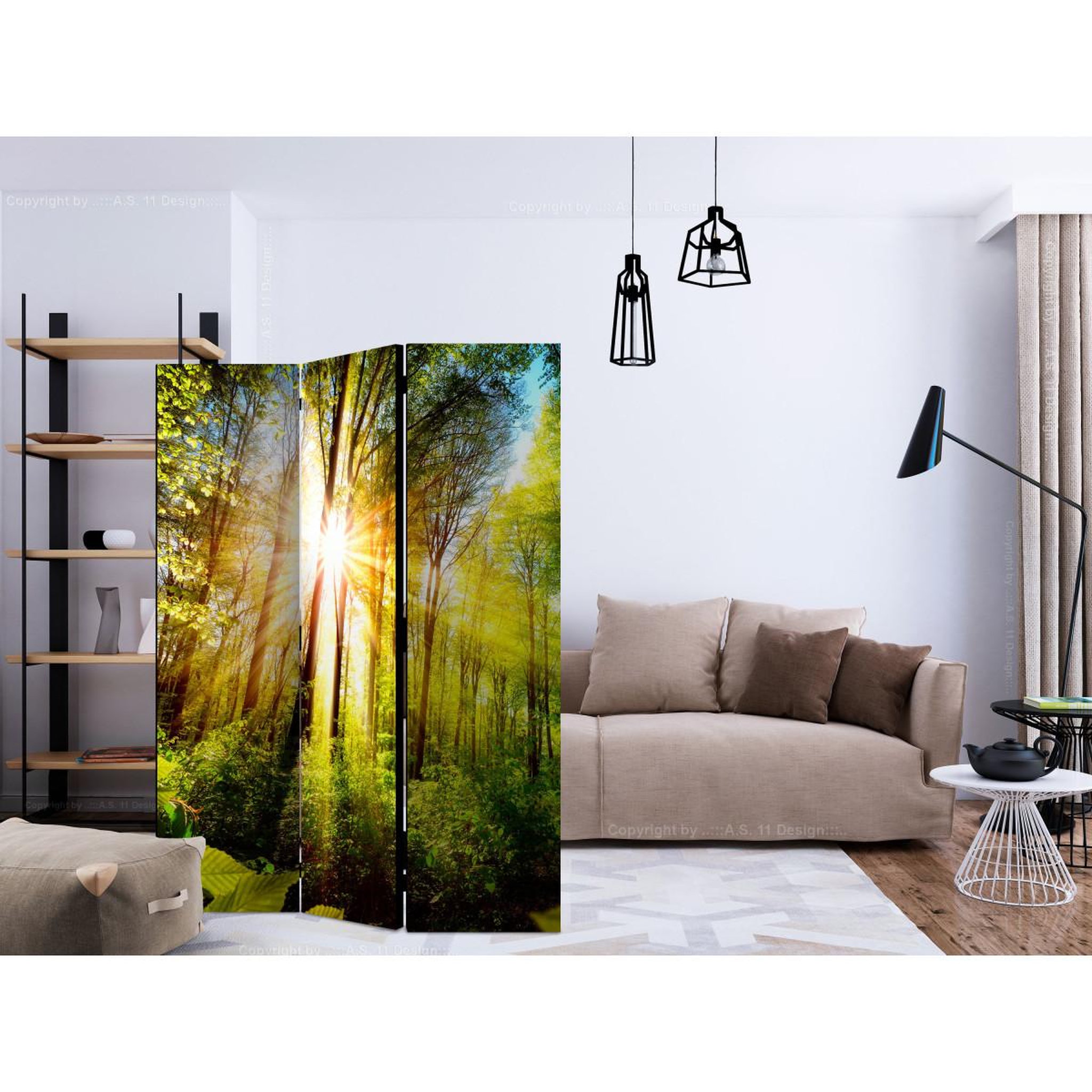 Voir la diapositive 2 : Paris Prix Paravent 3 volets  forest hideout  135x172cm