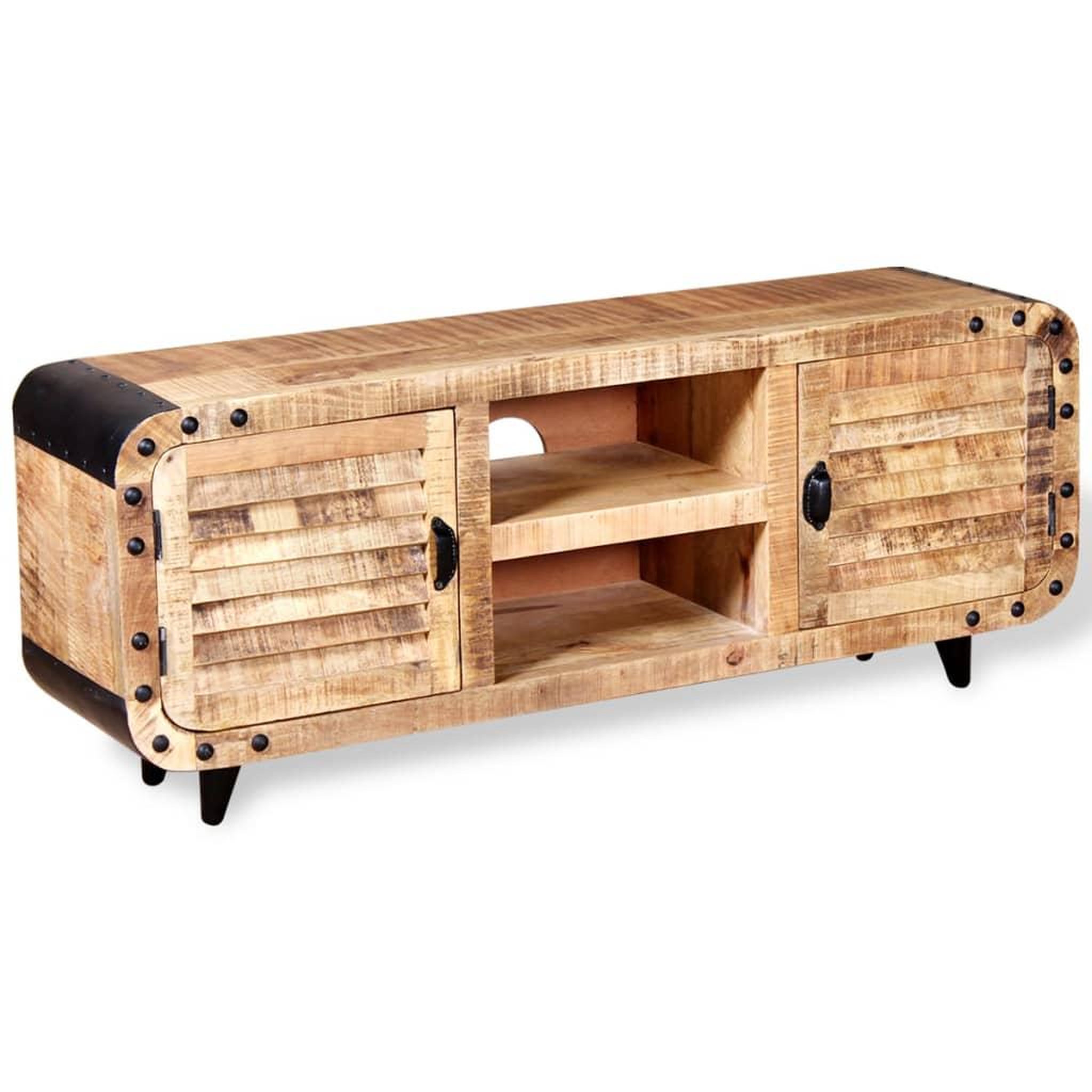 Voir la diapositive 4 : VIDAXL Meuble TV Bois de manguier massif 120x30x50 cm