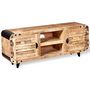 Voir la diapositive 4 : VIDAXL Meuble TV Bois de manguier massif 120x30x50 cm