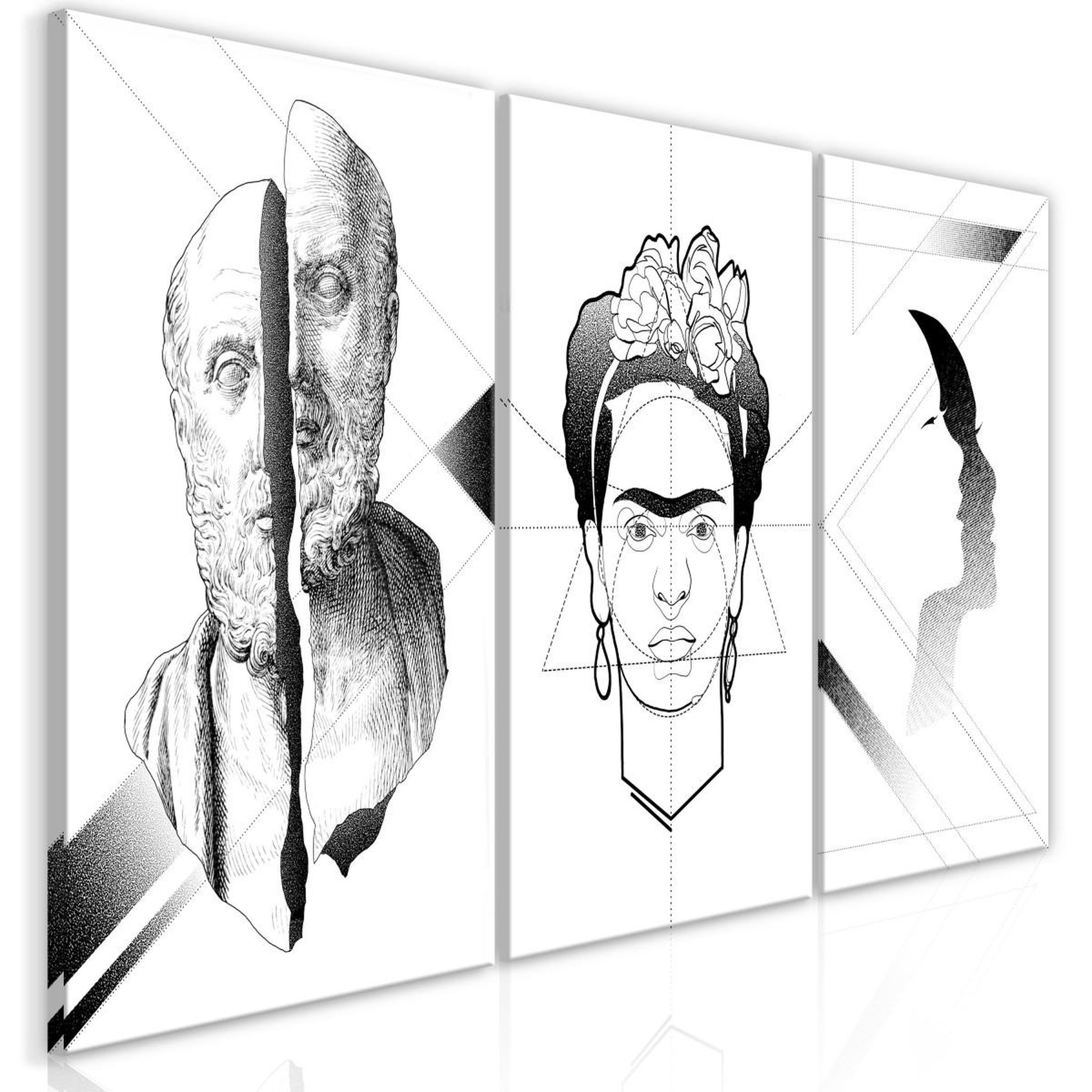 Paris Prix Tableau imprimé  facial composition 3 panneaux  60x120cm