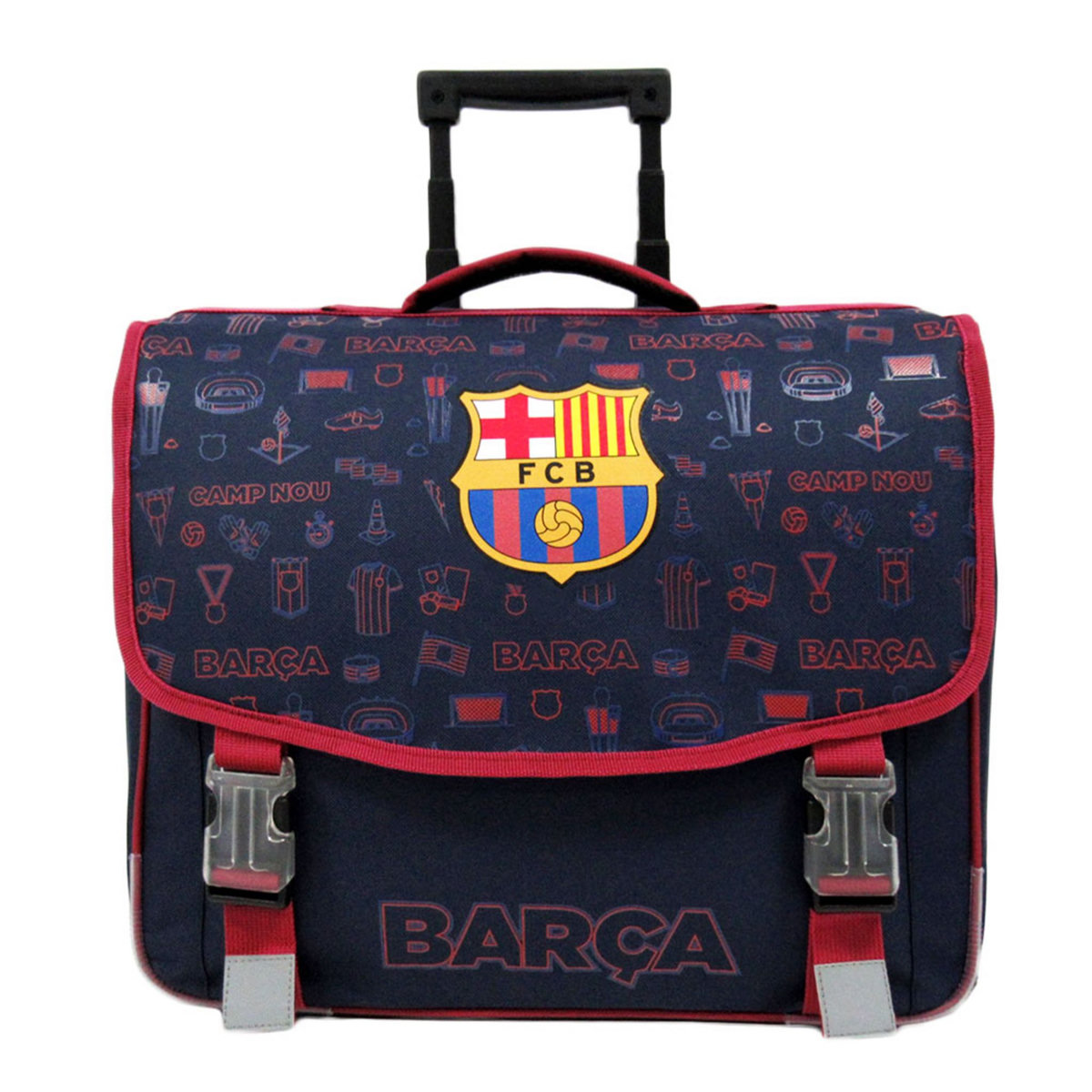 FC Barcelona Cartable à roulettes bleu Fc Barcelone 41 cm