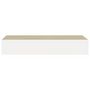 Voir la diapositive 5 : VIDAXL Etageres a tiroir murales 2 pcs Chene et blanc 60x23,5x10cm MDF