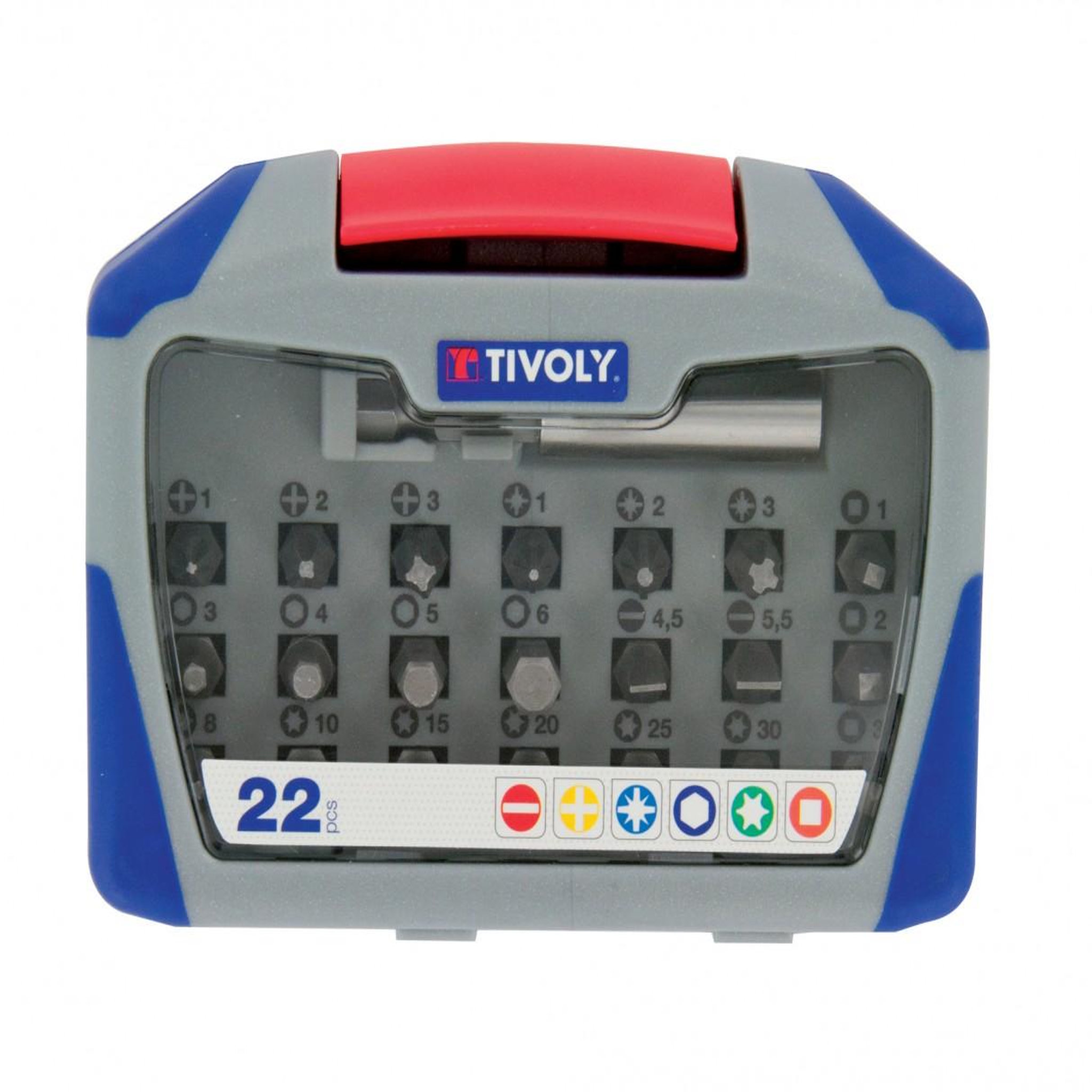 TIVOLY Coffret embouts de vissage 22 pièces +porte embouts TIVOLY