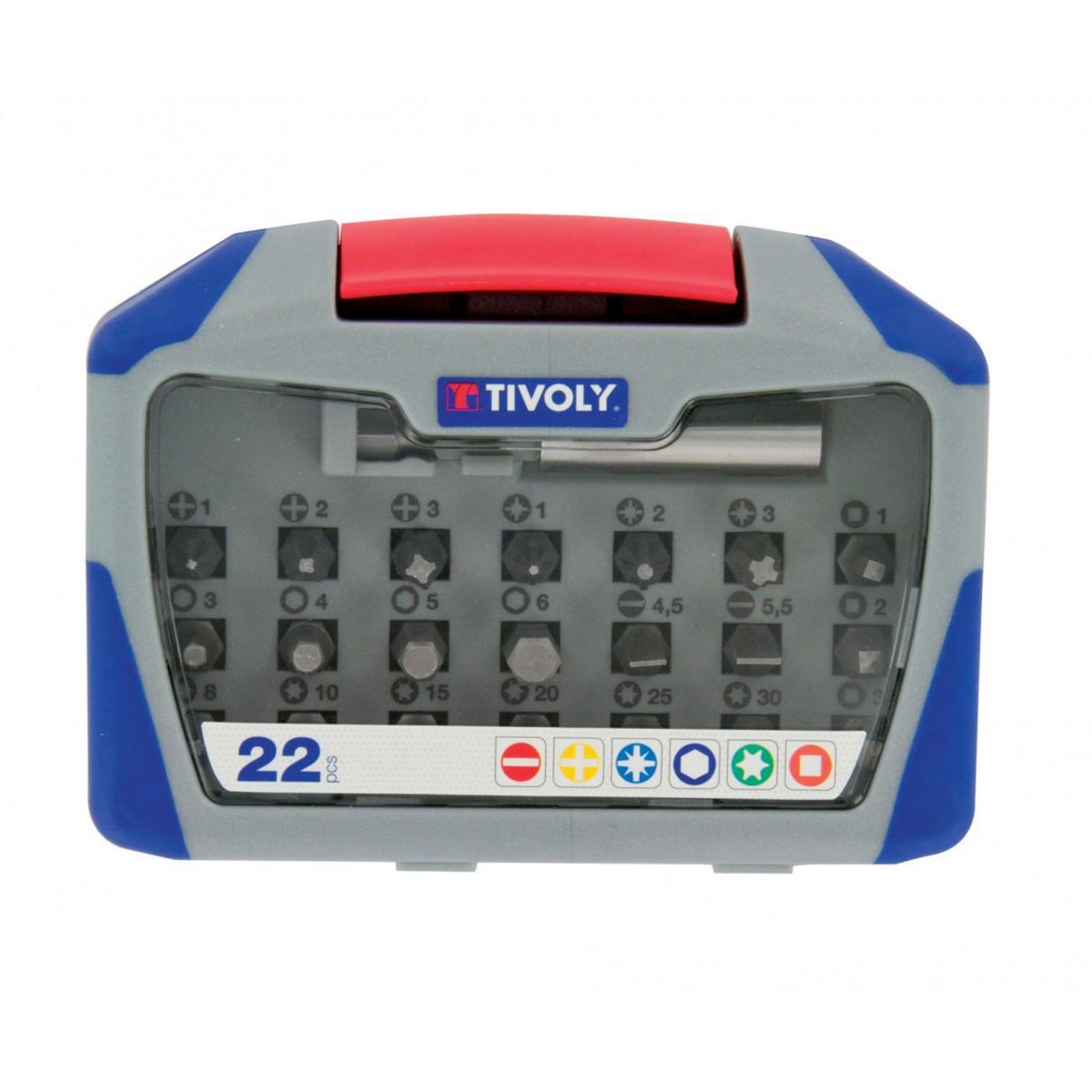 TIVOLY Coffret embouts de vissage 22 pièces +porte embouts TIVOLY