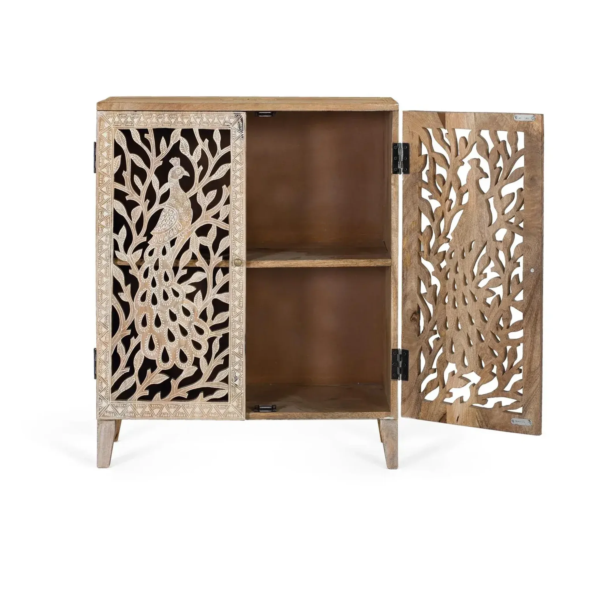 Voir la diapositive 2 : GINER Y COLOMER SL Meuble d'appoint en bois de manguier 66 cm style classique rustique