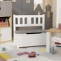 Voir la diapositive 1 : VIDAXL Banc de rangement pour enfants Blanc et gris 60x30x55 cm MDF