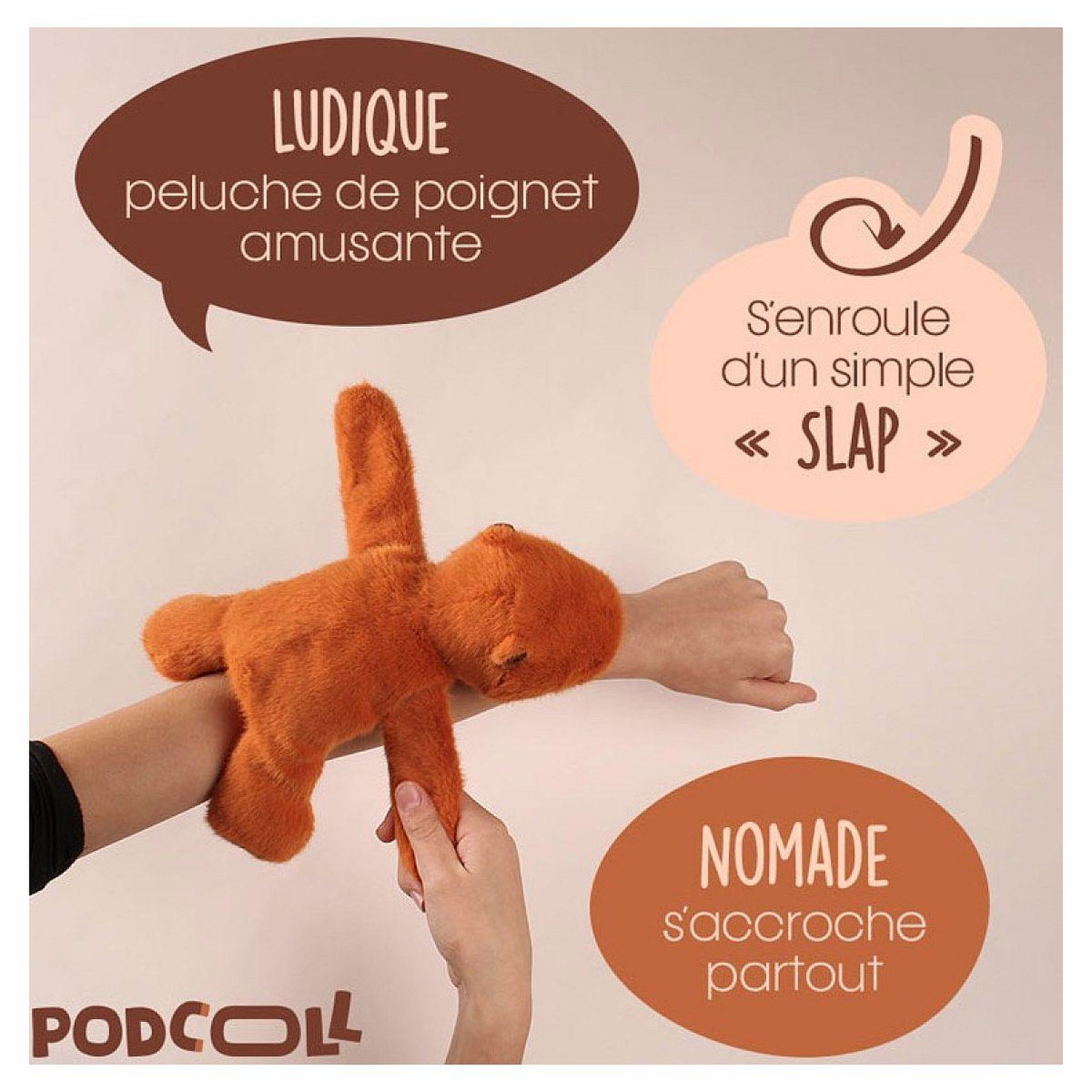 Voir la diapositive 2 : Histoire D'Ours Podcoll Bracelet Slap Capybara 25cm