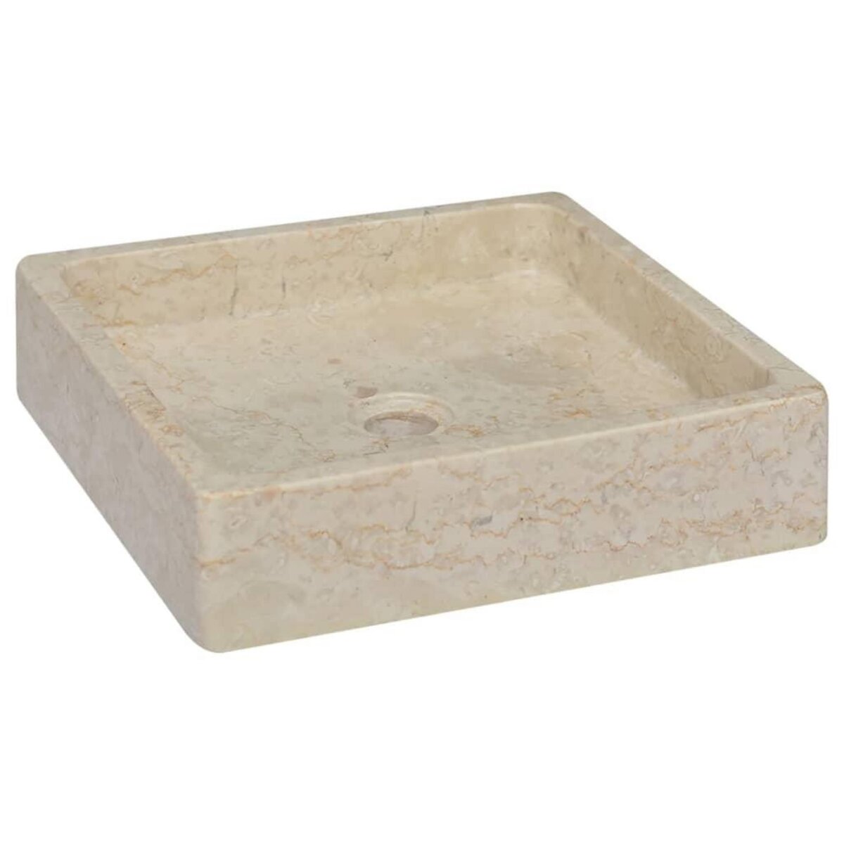 VIDAXL Lavabo Creme 40x40x10 cm Marbre