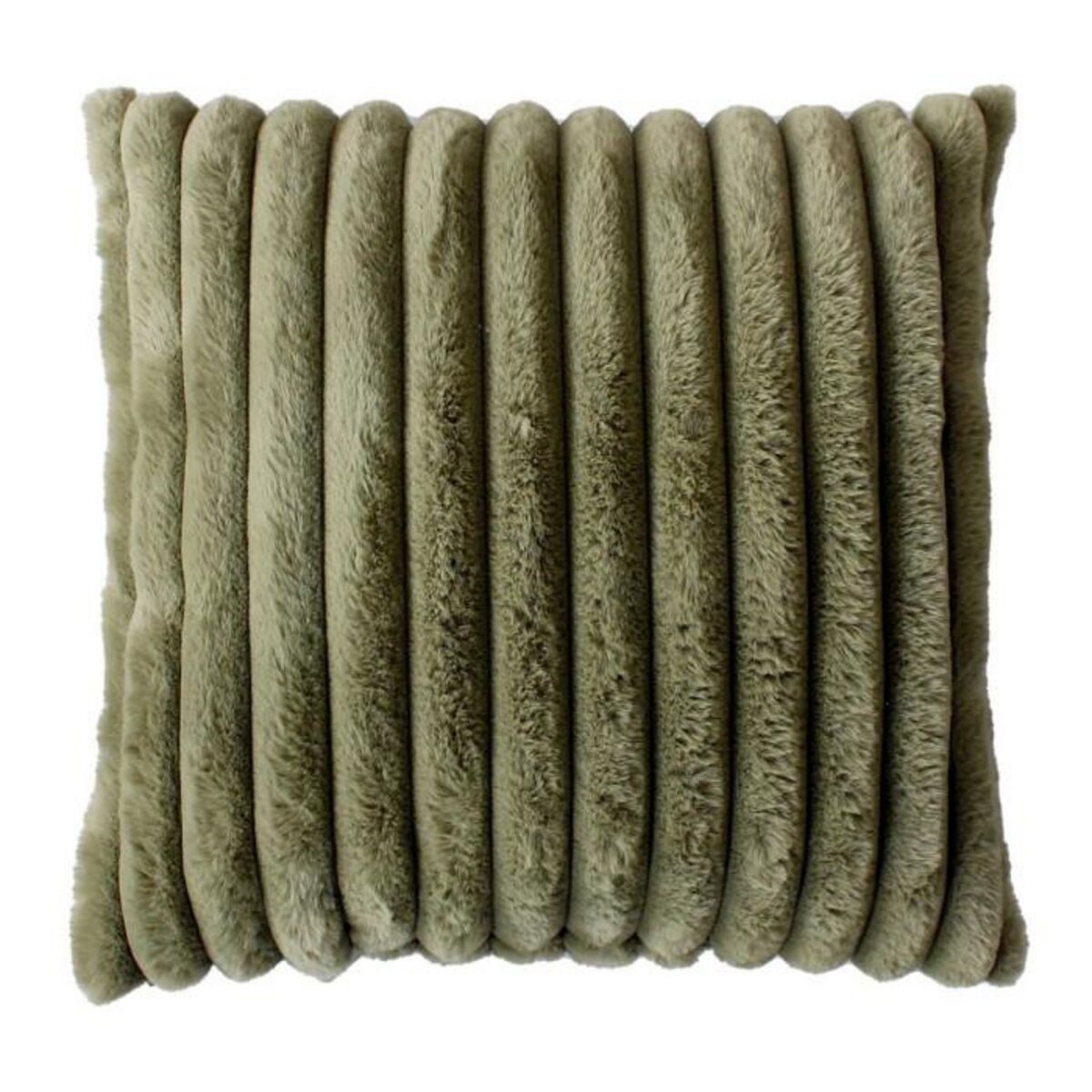 Paris Prix Coussin Imitation Fourrure  Matisse  40x40cm Vert Olive