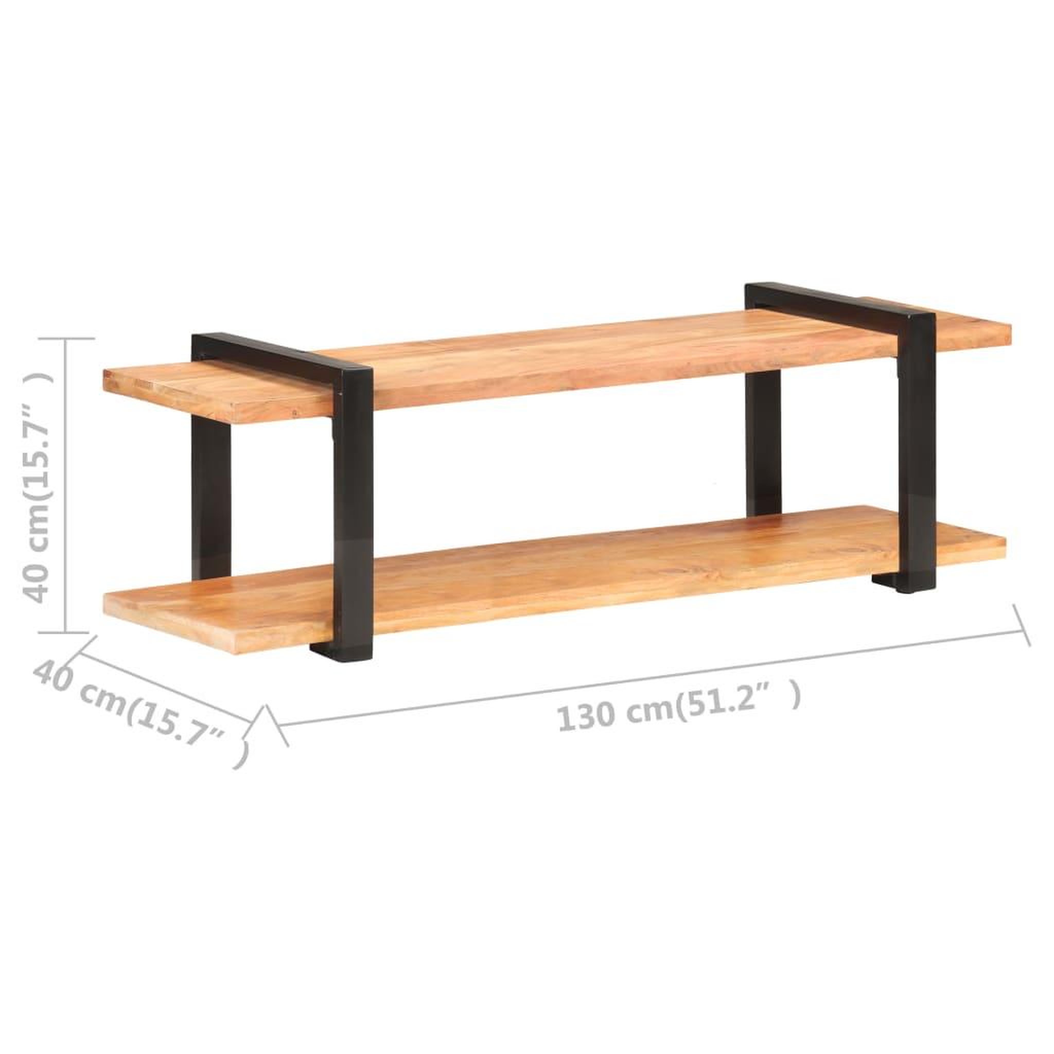 Voir la diapositive 6 : VIDAXL Meuble TV 130x40x40 cm Bois d'acacia solide
