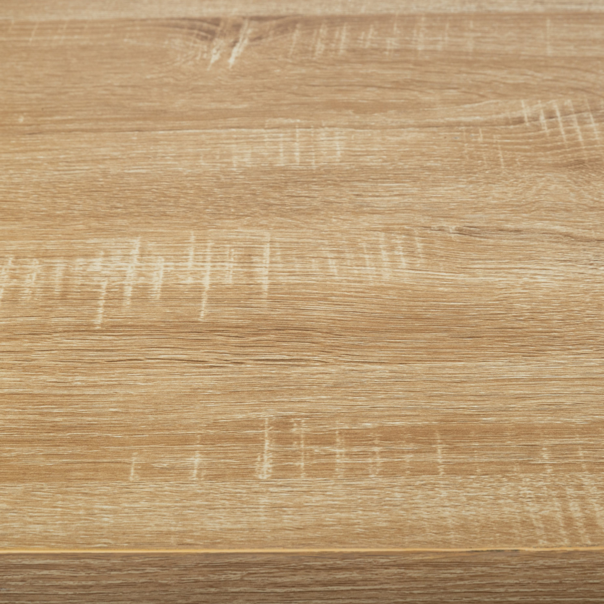 ID MARKET Ilot central IVO 120 cm bois noir avec plan de travail façon hêtre