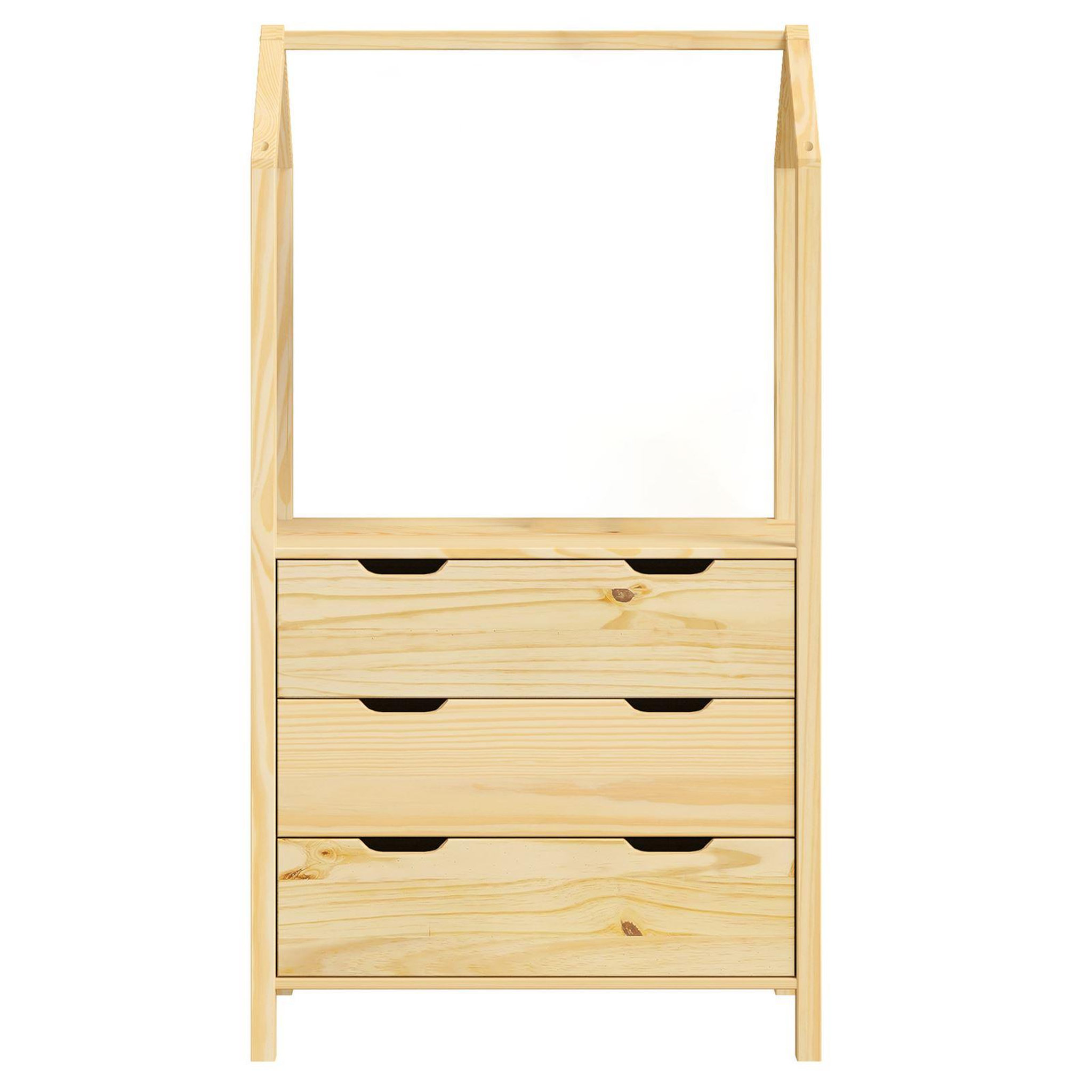 Voir la diapositive 4 : IDIMEX Commode AMIRA type Montessori, avec 3 tiroirs, en pin massif