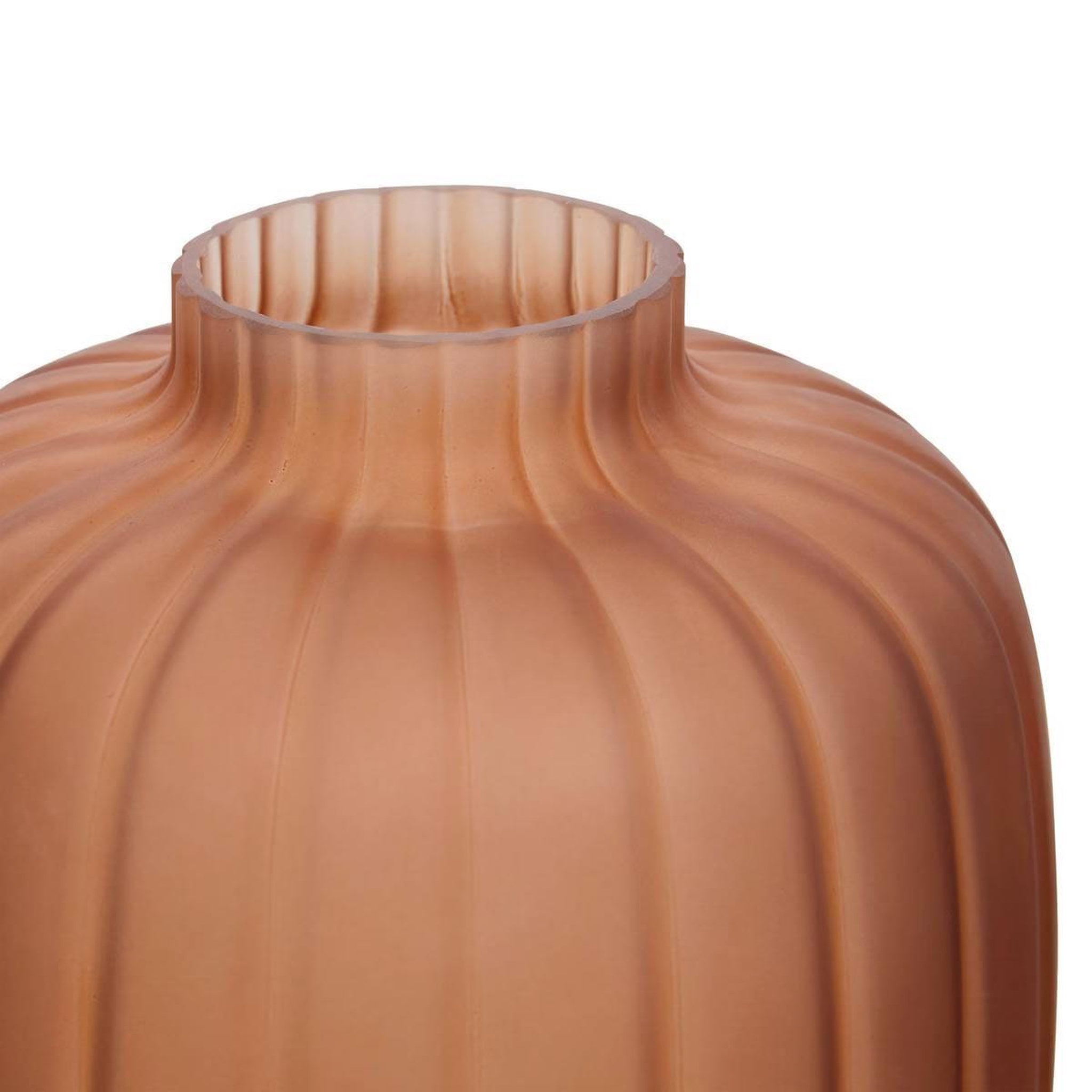 Voir la diapositive 2 : ATMOSPHERA Vase en verre fumé  tigy  30cm ambre