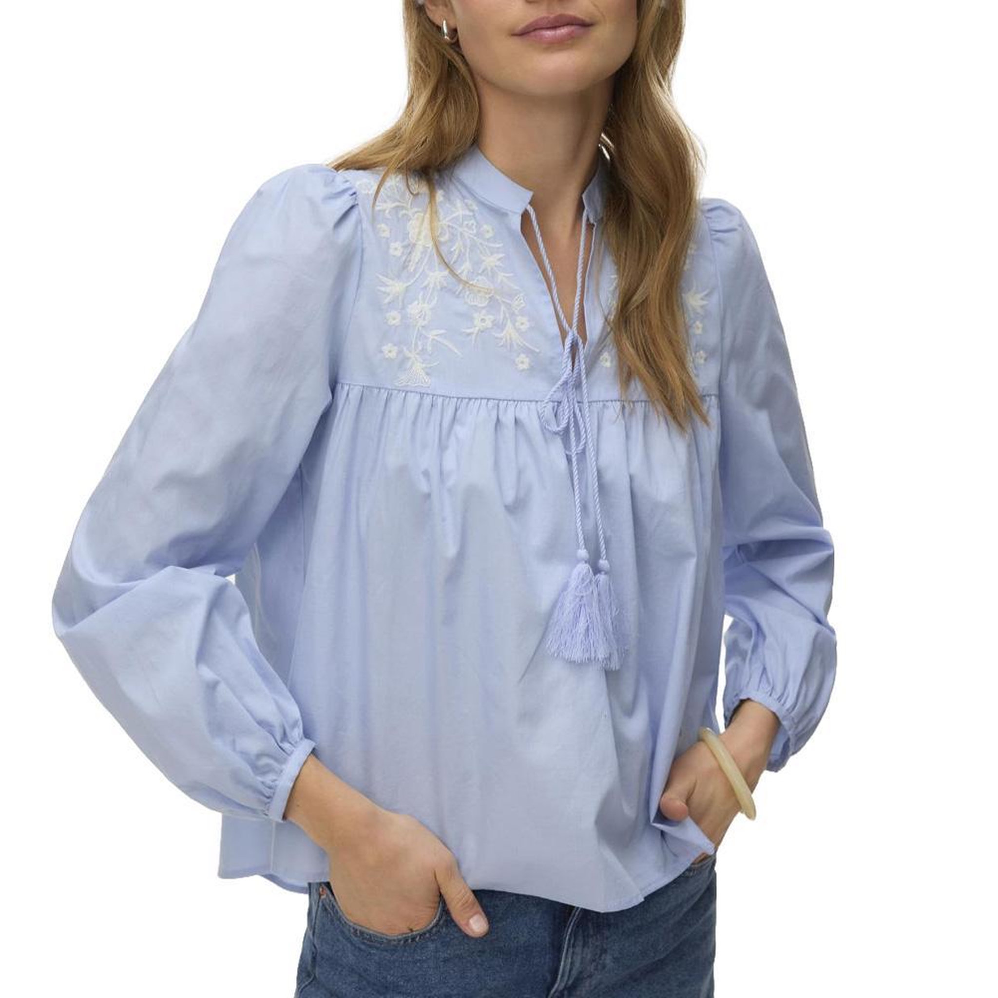 Vero Moda Blouse Bleu Femme Vero Moda Sascha. Coloris disponibles : Bleu